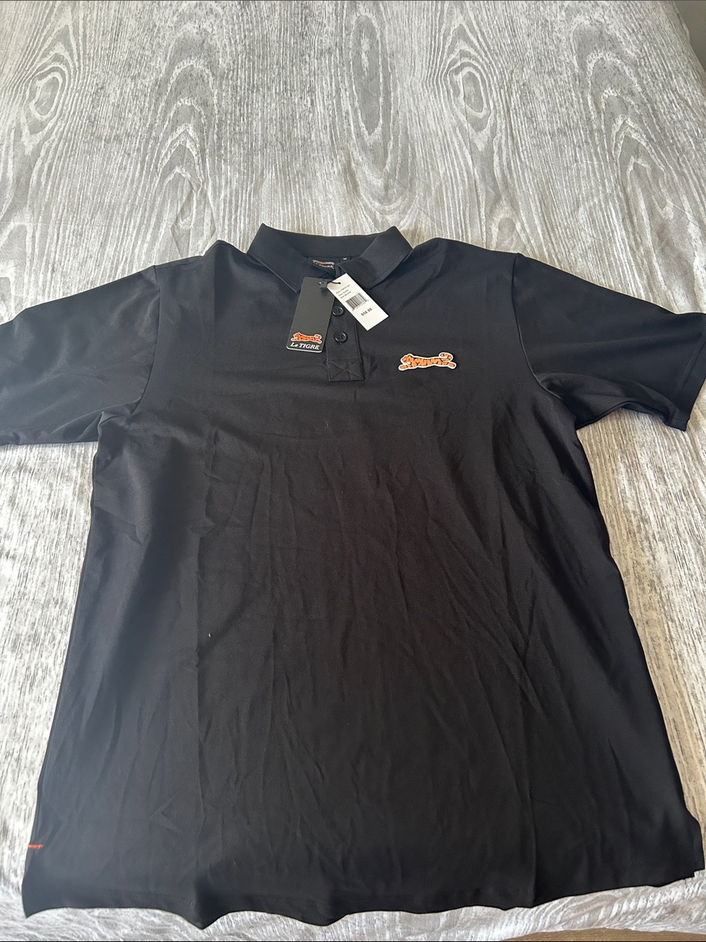 Le Tigre Black Polo with Orange Embroidered Logo